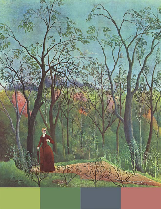 Una profunda paleta de colores otoñales inspirada en la obra de Henri Rousseau