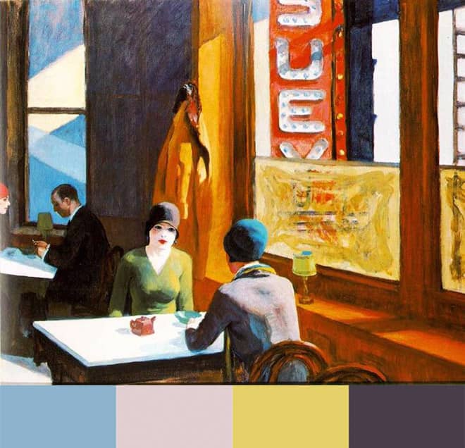 A soft autumn palette inspired by the work of Edward Hopper