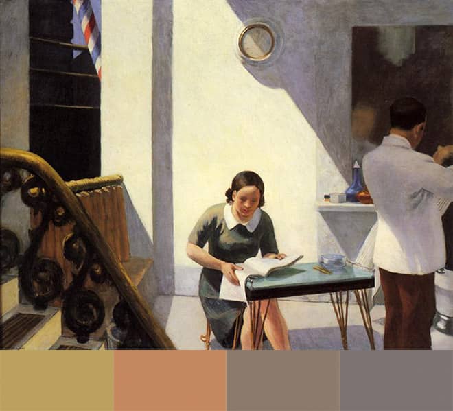 A deep autumn palette inspired by the work of Edward Hopper