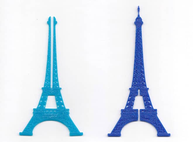 Una imagen con una experiencia de impresión en 3D de la torre Eiffel por diversión