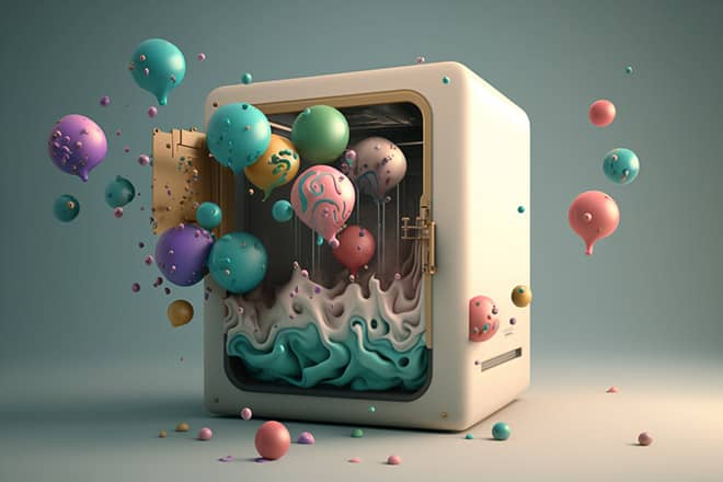 A concept art to describe 3D printing in the art and design world