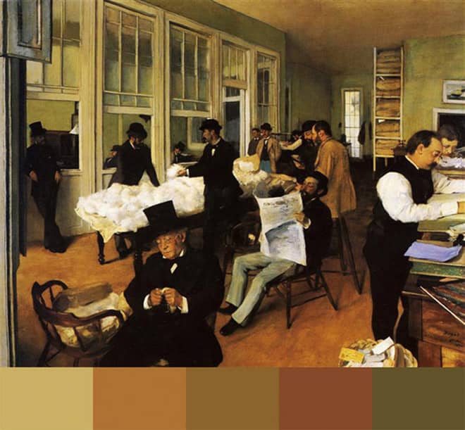 Eine braune Farbpalette, inspiriert von den Werken von Edgar Degas