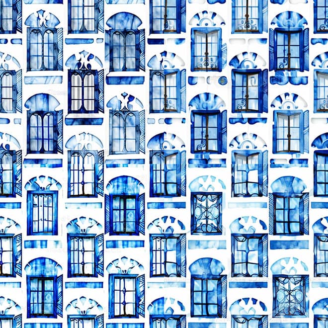 pattern design featuring ultramarine blue