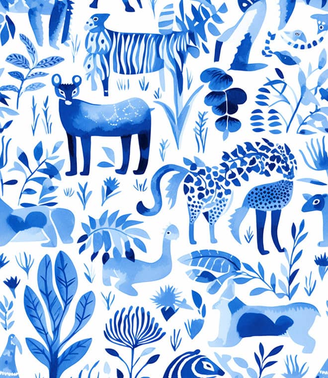 pattern design featuring Indigo Blue shades