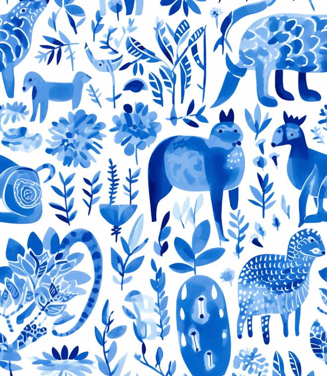 pattern design featuring Indigo Blue shades